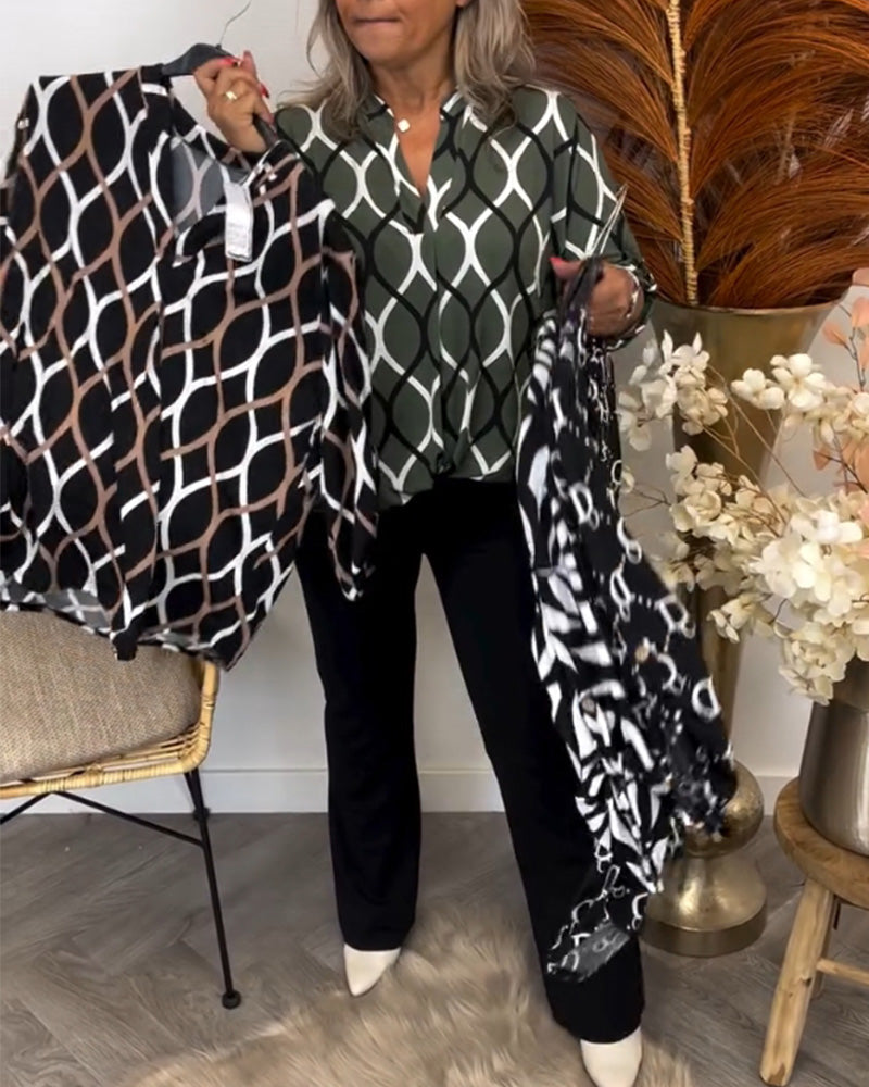 Janny™ | Casual Blouse with Long Sleeves and Elegant Pattern
