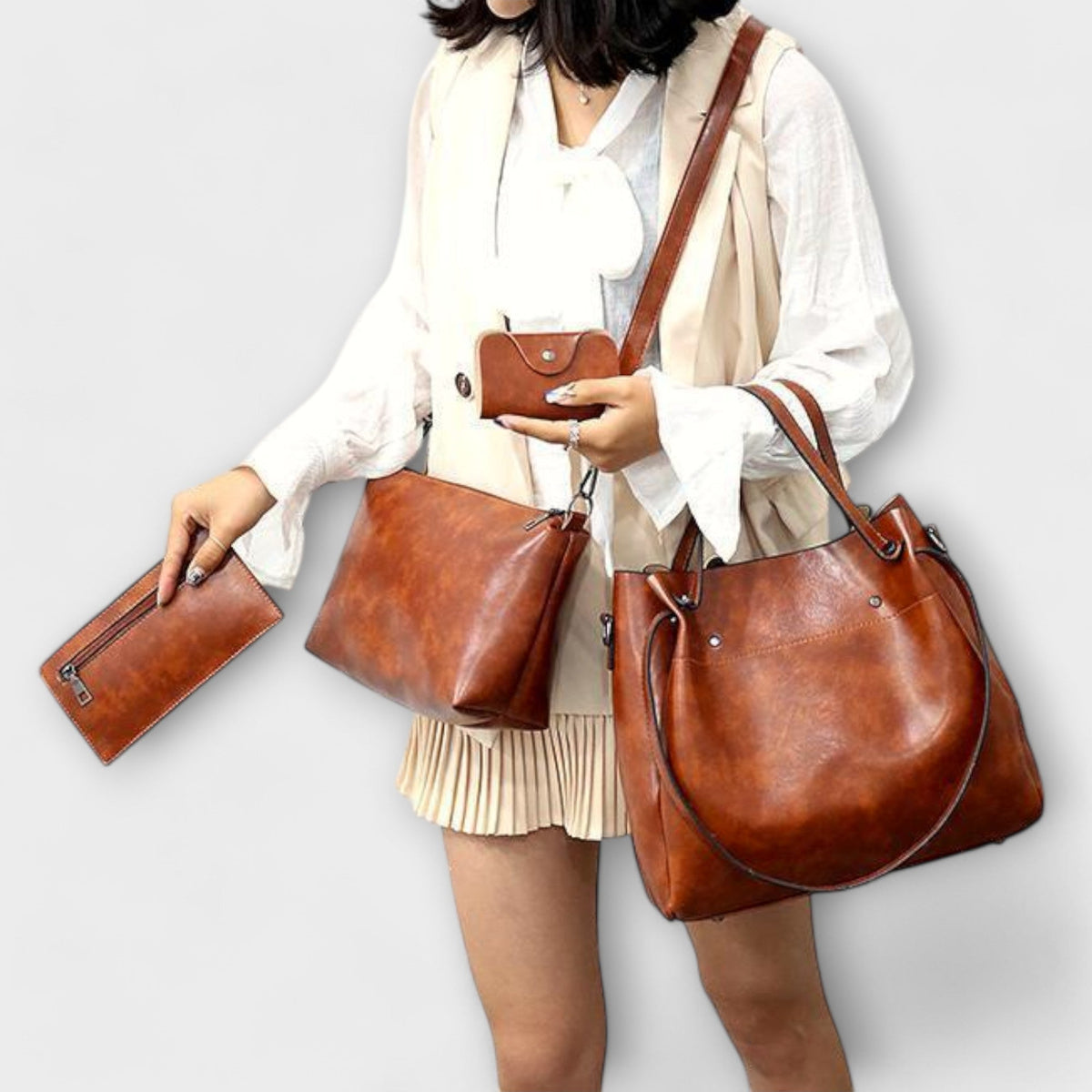 Olivia - 4-Piece Vintage Bag Set