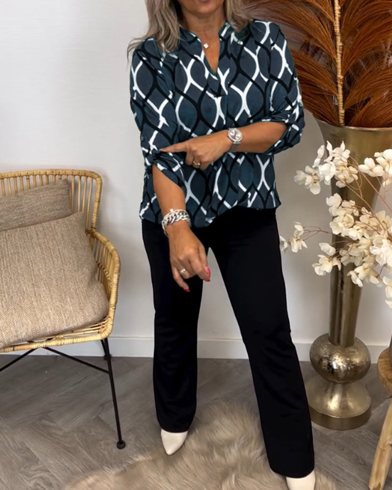 Janny™ | Casual Blouse with Long Sleeves and Elegant Pattern