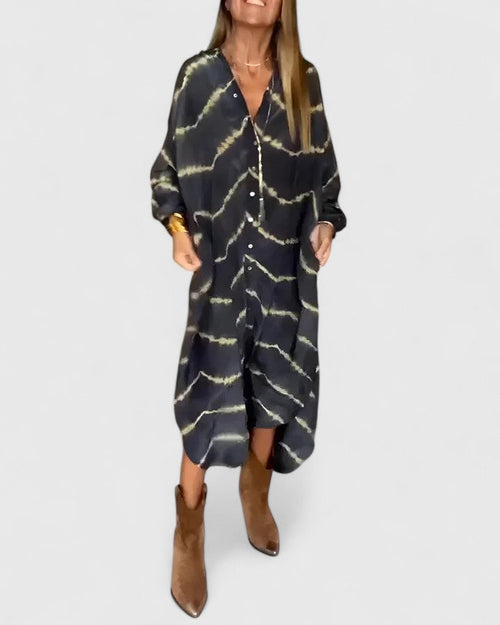 Amelie | Elegant Boho Striped Maxi Dress
