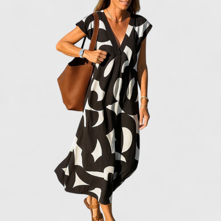 Koralia | Sophisticated V-Neck Dress