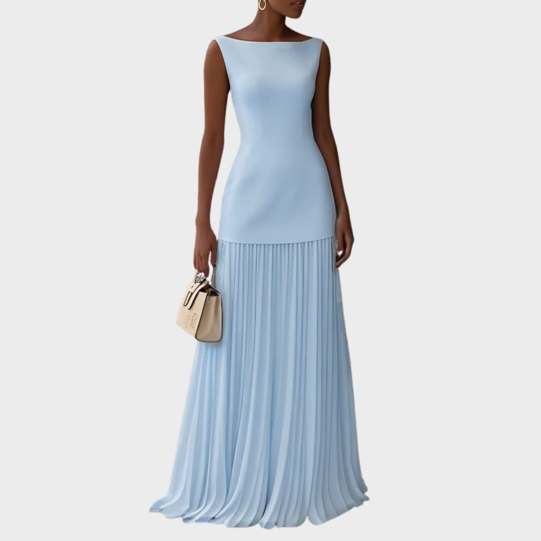 Rowina | Sleeveless Dress With Flowing Pleats