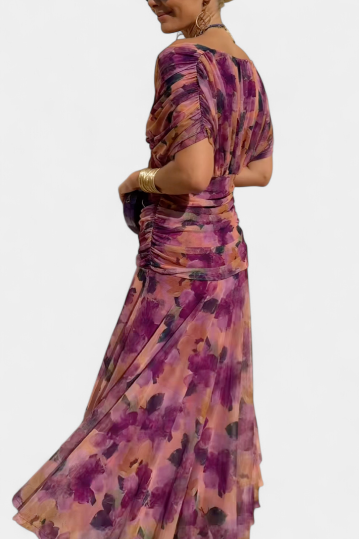 Alondra™ | Long Floral Dress with V-Neck
