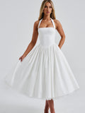 Isabella - Halter Corset Tulle Midi Dress