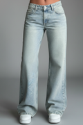 Heather | Women’s Relaxed Wide-Leg Denim Jeans with Drawstring Detail