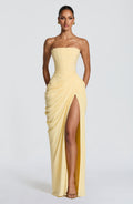 Vivienne | Elegant Draped Maxi Gown with Slit