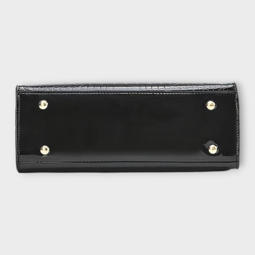 Olivia - Glossy Crocodile Pattern Handbag